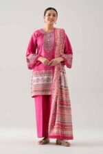 3 Piece - Digital Printed Embroidered Suit - 42601103