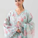 3 Piece - Digital Printed Embroidered Suit - 42601147