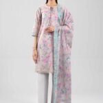 3 Piece - Digital Printed Embroidered Suit - 42601192