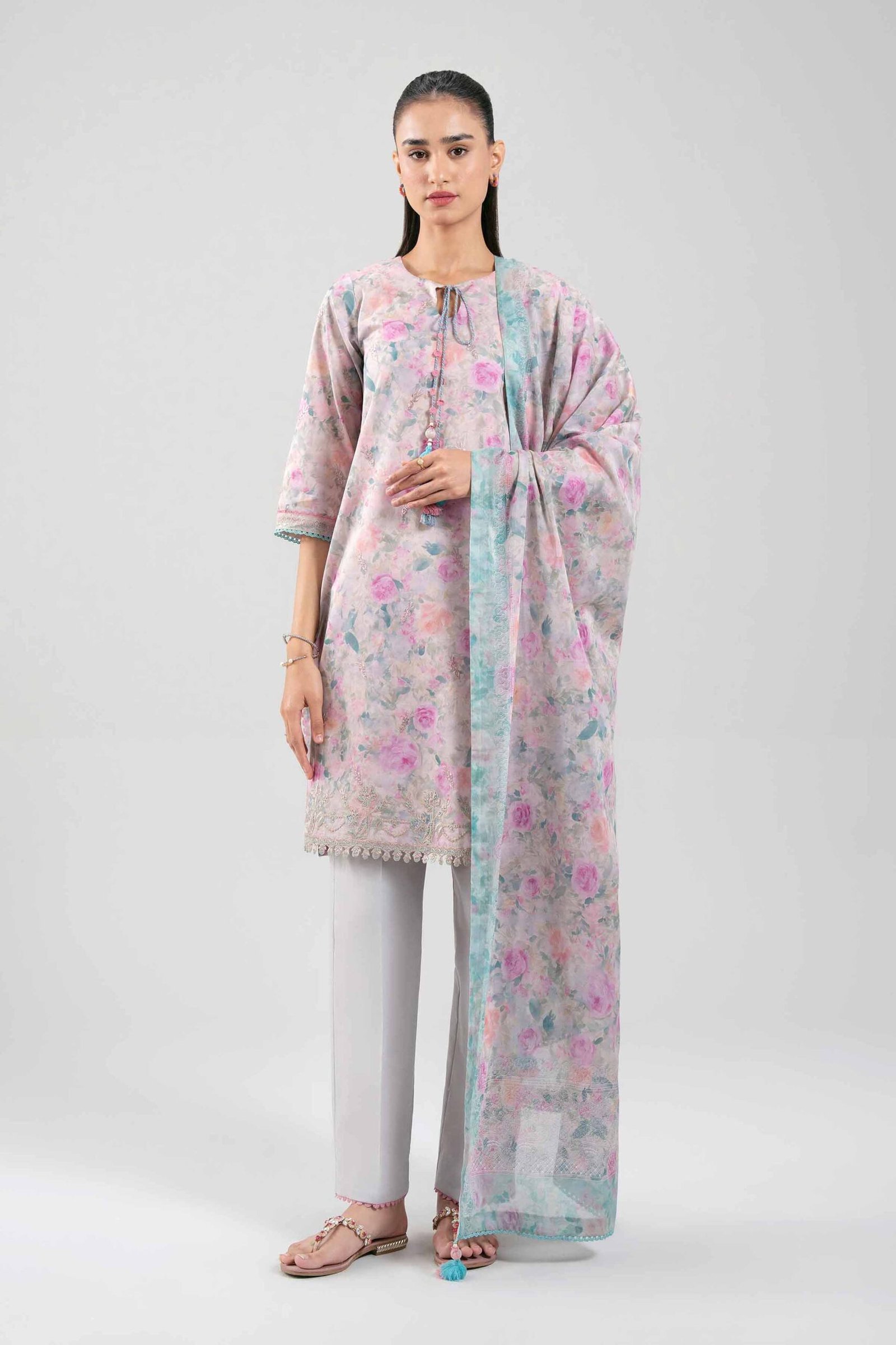 42601192-_1.jpg 3 Piece - Digital Printed Embroidered Suit - 42601192 - Image 1