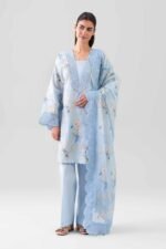 3 Piece - Digital Printed Embroidered Suit - 42601197