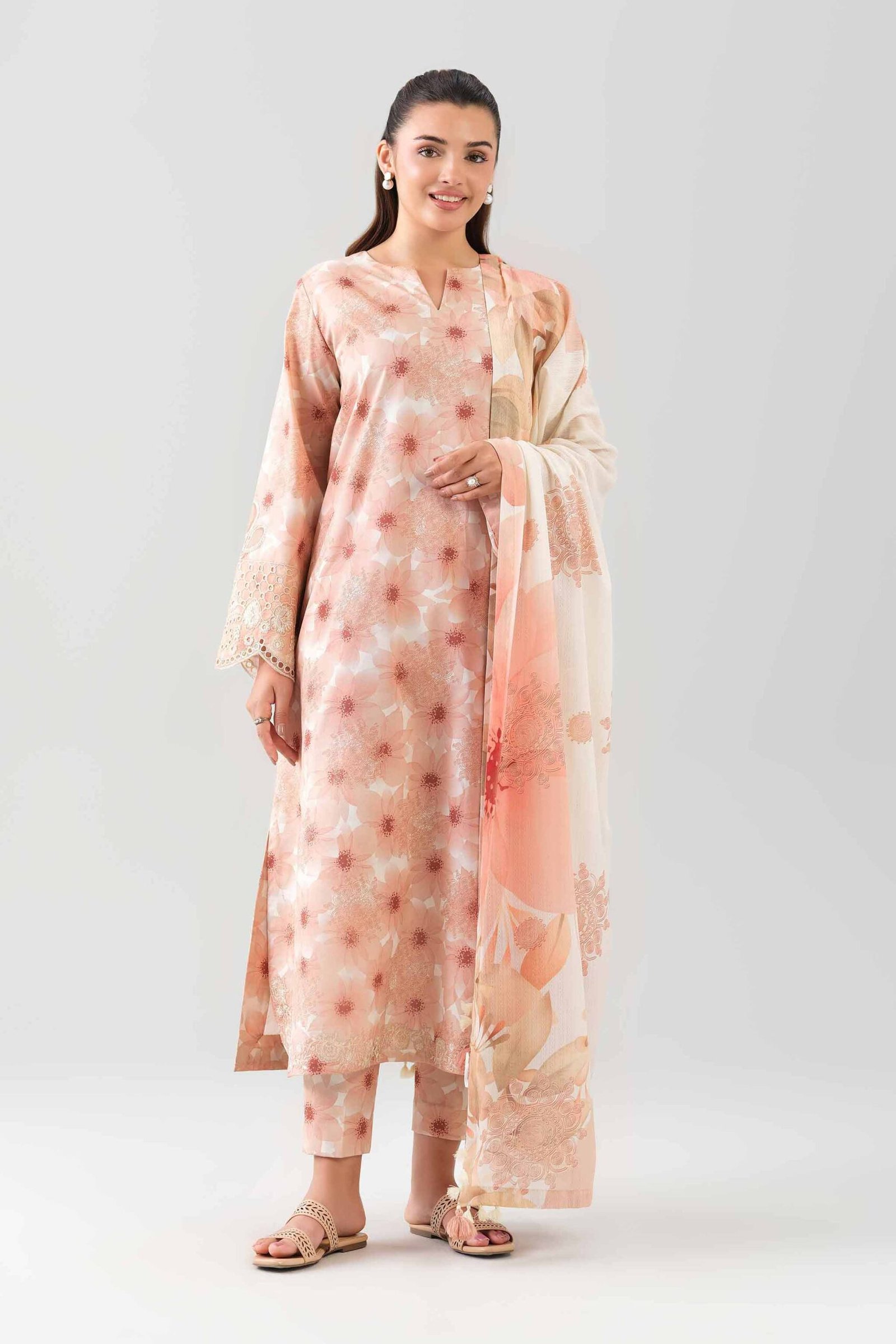 42601203-_1_abcaf591-bf43-4559-a70e-134a125b07d7.jpg 3 Piece - Digital Printed Embroidered Suit - 42601203 - Image 1