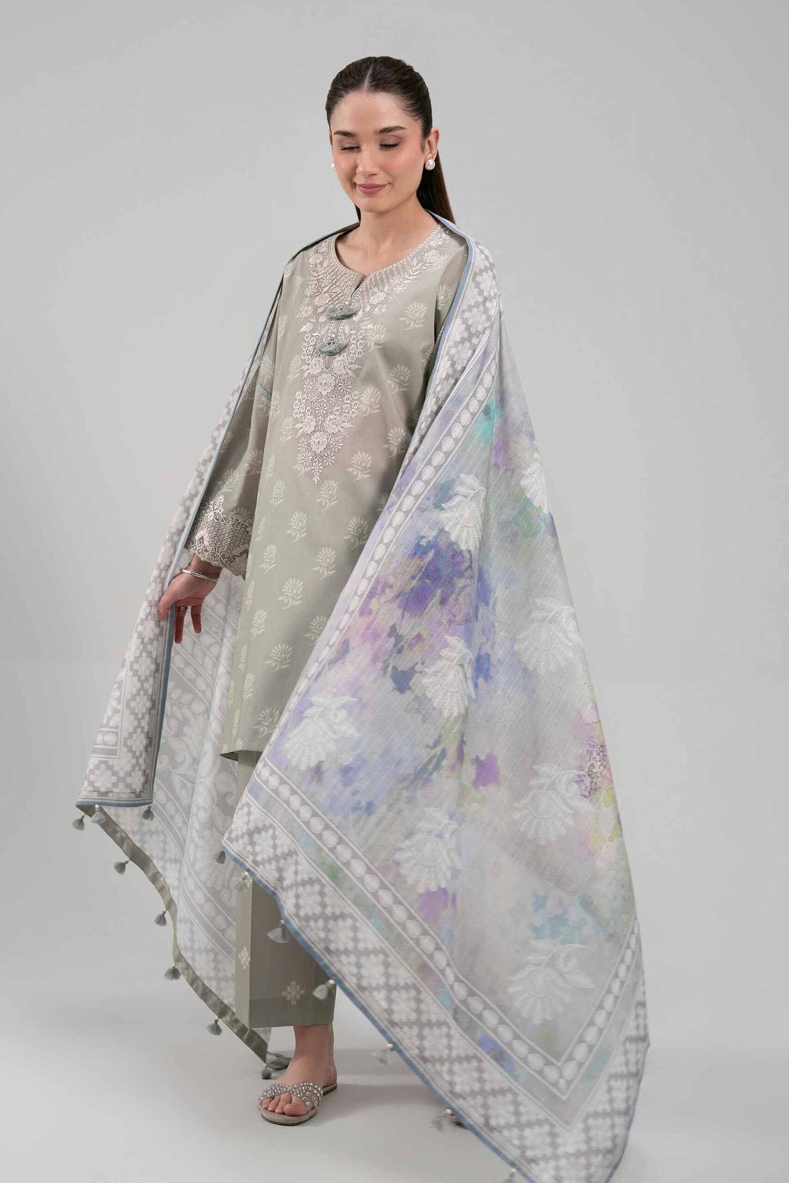 42601204-_14_aefb565a-c3bb-409e-9489-9a3fd121e3b0.jpg 3 Piece - Digital Printed Embroidered Suit - 42601204 - Image 1