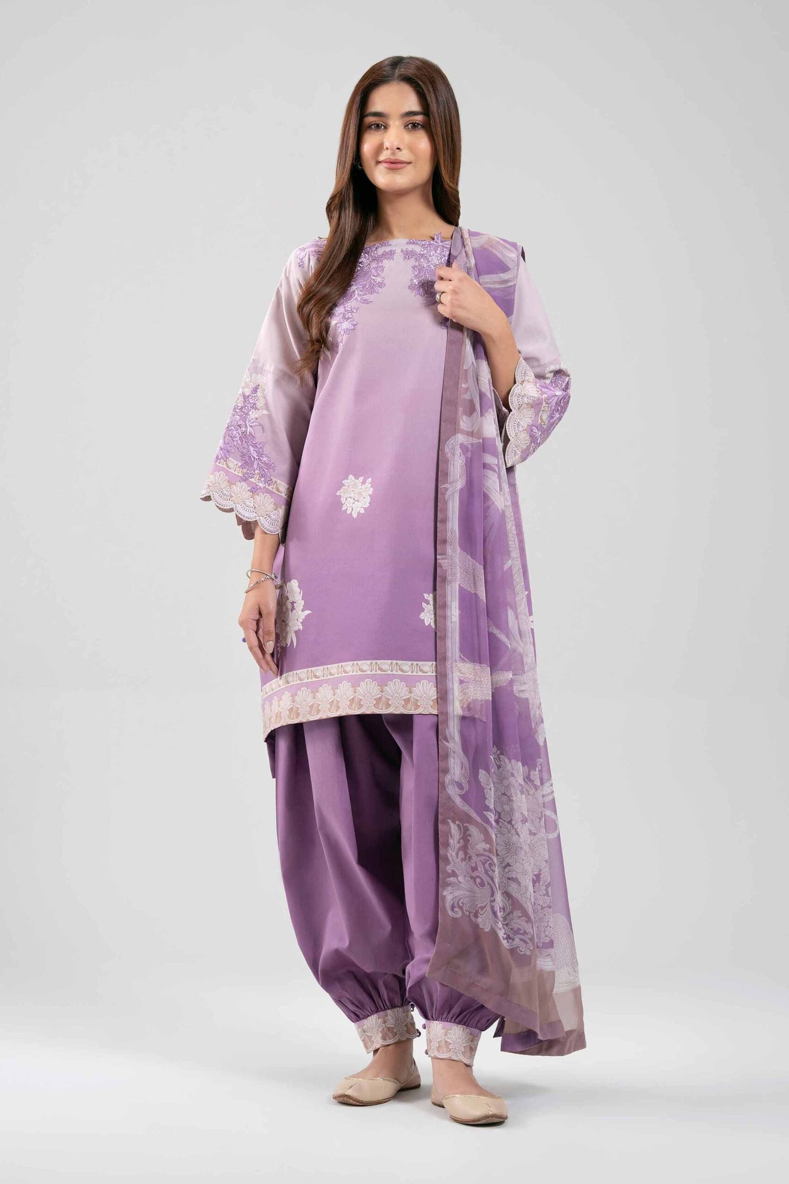 42601216-_2.jpg 3 Piece - Digital Printed Embroidered Suit - 42601216 - Image 1