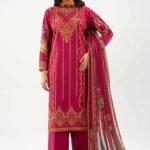 3 Piece - Digital Printed Embroidered Suit - 42601217