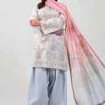 3 Piece - Digital Printed Embroidered Suit - 42601236