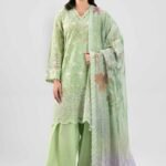 3 Piece - Digital Printed Embroidered Suit - 42601239