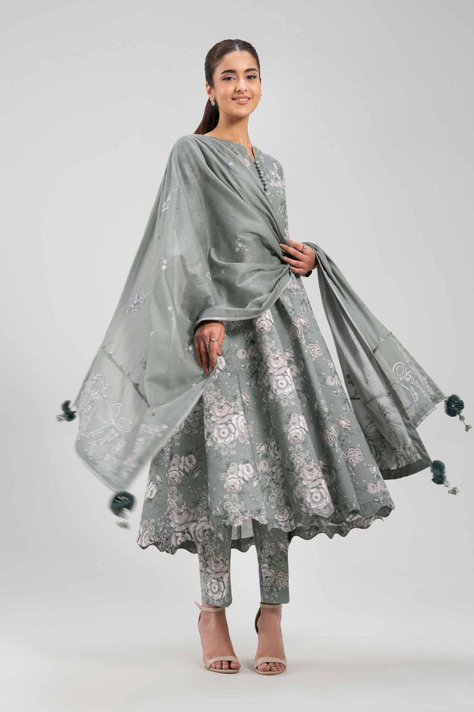 42601266-_4.jpg 3 Piece - Printed Embroidered Suit - 42601266 - Image 1