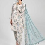 3 Piece - Printed Embroidered Suit - 42601270