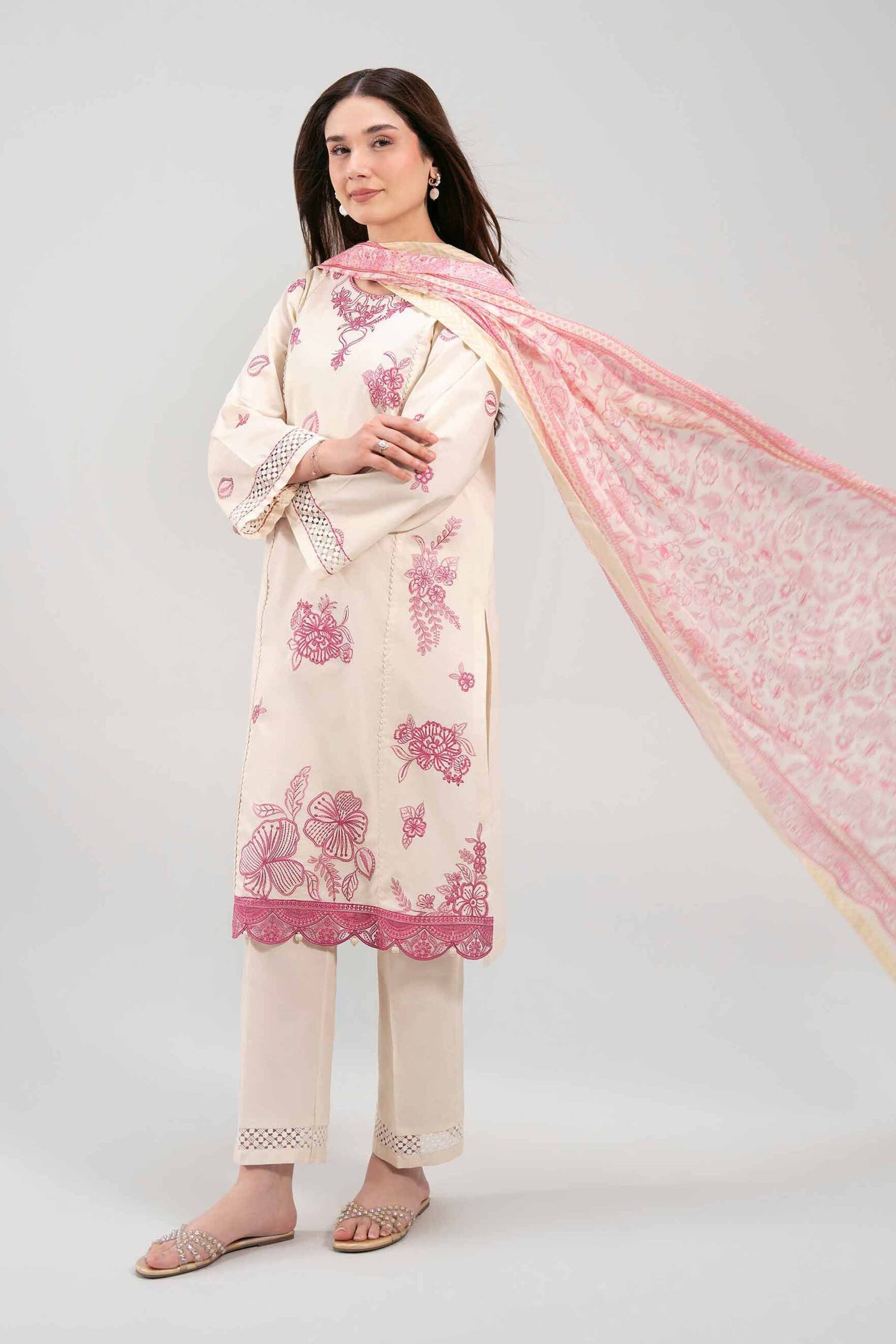 42601276-_12.jpg 3 Piece - Printed Embroidered Suit - 42601276 - Image 1