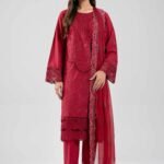 3 Piece - Digital Printed Embroidered Suit - 42601285