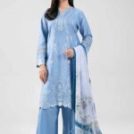 3 Piece - Digital Printed Embroidered Suit - 42601290