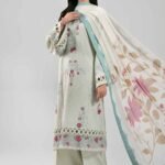 3 Piece - Digital Printed Embroidered Suit - 42601315
