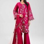 3 Piece - Digital Printed Embroidered Suit - 42601316