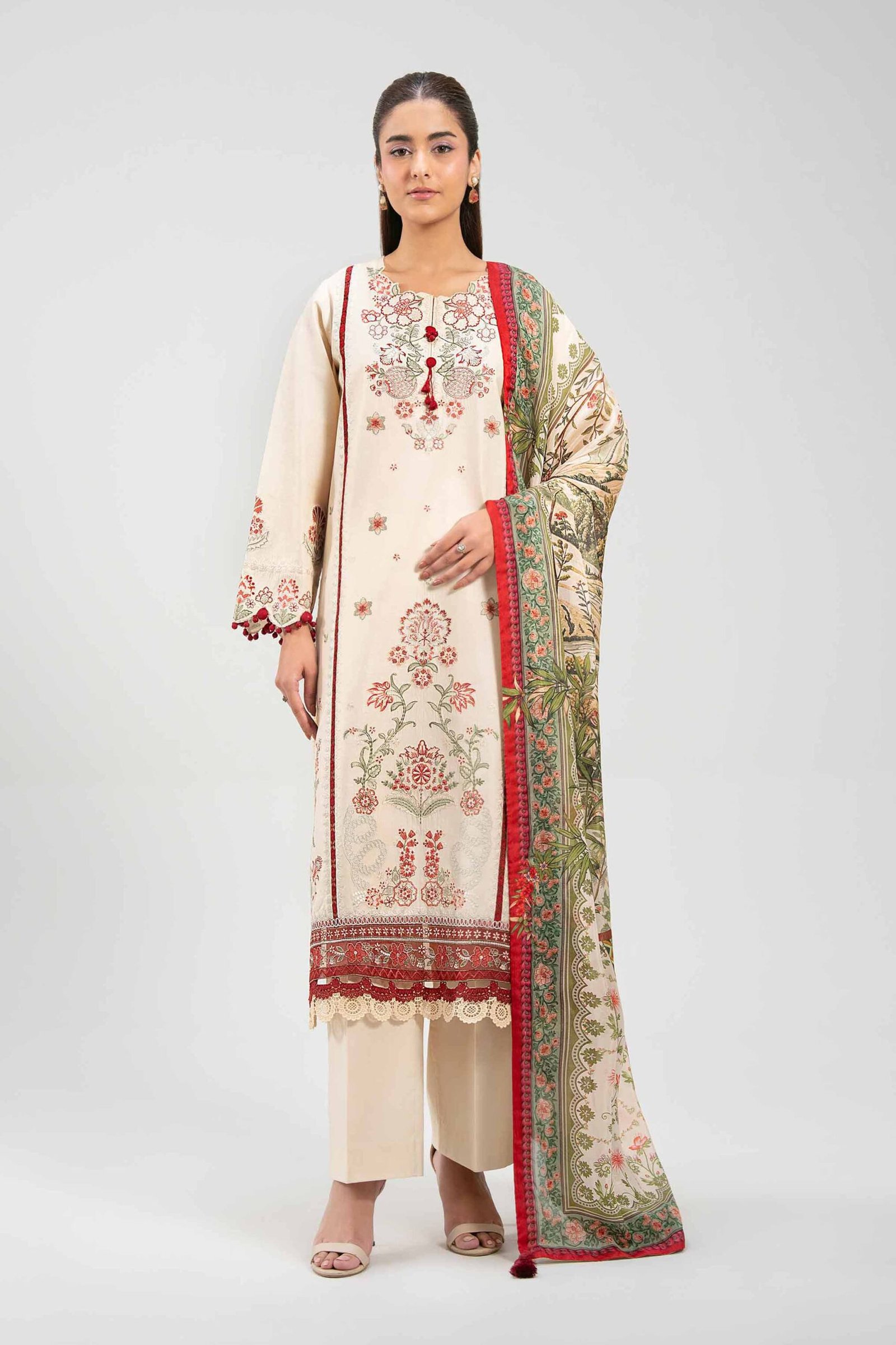 42601322-_2.jpg 3 Piece - Digital Printed Embroidered Suit - 42601322 - Image 1