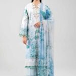 3 Piece - Digital Printed Embroidered Suit - 42601330