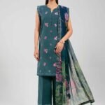 3 Piece - Digital Printed Embroidered Suit - 42601339