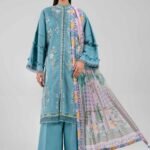 3 Piece - Digital Printed Embroidered Suit - 42601343