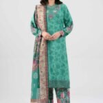 3 Piece - Digital Printed Embroidered Suit - 42601355