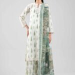 3 Piece - Digital Printed Embroidered Suit - 42601357