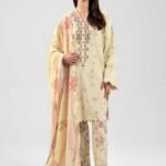 3 Piece - Digital Printed Embroidered Suit - 42601360