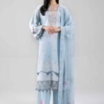 3 Piece - Digital Printed Embroidered Suit - 42601387