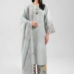 3 Piece - Digital Printed Embroidered Suit - 42601402