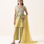 Lawn Printed Yellow 3 Piece Suit