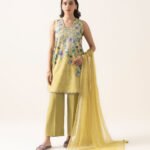 Lawn Printed Yellow 3 Piece Suit