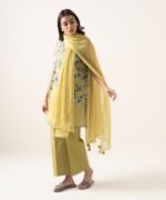 Lawn Printed Yellow 3 Piece Suit - Image 4