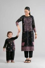 2 Piece - Printed Embroidered Suit - PMD26-03 D - Image 4
