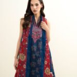 Lawn Embroidered Blue 3 Piece Suit