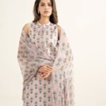 Lawn Embroidered Pink 3 Piece Suit