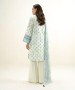 Lawn Embroidered Blue 3 Piece Suit - Image 3