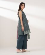 Zari Lawn Embroidered Grey 3 Piece Suit - Image 2
