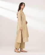 Zari Lawn Embroidered Beige 3 Piece Suit - Image 3