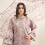 Cotton Embroidered Pink 3 Piece Suit