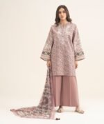 Cotton Embroidered Pink 3 Piece Suit - Image 2
