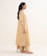 Textured Lawn Embroidered Beige 3 Piece Suit - Image 2