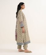 Textured Lawn Printed Beige 3 Piece Suit - Image 3