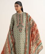 Textured Lawn Embroidered Multi 3 Piece Suit