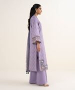 Textured Lawn Printed Purple 3 Piece Suit - Image 3