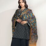 Cotton Embroidered Black 3 Piece Suit