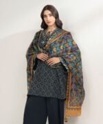 Cotton Embroidered Black 3 Piece Suit