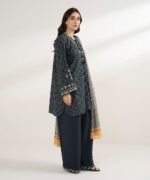 Cotton Embroidered Black 3 Piece Suit - Image 3