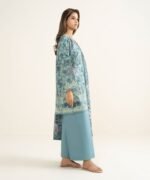 Lawn Embroidered Blue 3 Piece Suit - Image 3