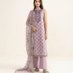 Lawn Embroidered Purple 3 Piece Suit