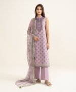 Lawn Embroidered Purple 3 Piece Suit