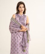 Lawn Embroidered Purple 3 Piece Suit - Image 2