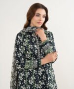 Lawn Embroidered Black 3 Piece Suit